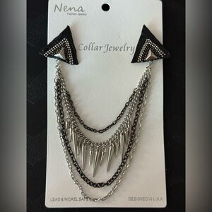 Nena Black and Silver Collar Necklace